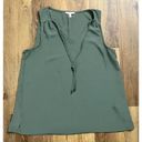 Maurice's  Women Medium Olive Green Tank Top‎ V- Neck W/tie Sleeveless EUC Photo 0