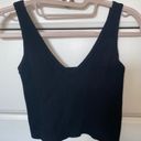 Aura Black Ribbed Crop Top Photo 0