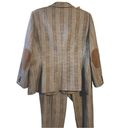 Tahari  Arthur S. Levin Pant Suit Jacket Pant Slacks Leather Elbow Patches 14 Photo 1