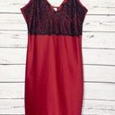 gilligan and o'malley Gilligan & O’Malley Red & Black Lace Chemise Slip Nightie Sleep Dress Medium Photo 0