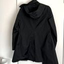 Saks Fifth Avenue Black Trench Coat with Removable Hood Size Medium Photo 2