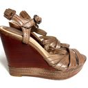 Frye  6.5 Corrina Stitch Wedge Dark Brown Sandals Photo 1