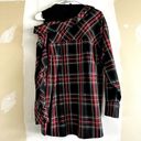 Maje  Layered Plaid Twill And Stretch-cotton Jersey Top In Checked Red Black 1 S Photo 4