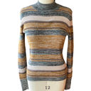 prAna  Acadia Striped Long Sleeve Mock Turtleneck Sweater ~ Women's LARGE Photo 1