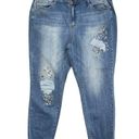 Lane Bryant  Bedazzled Jeweled Distressed Mid‎ Rise Skinny Jeans Women’s Size 20 Photo 8