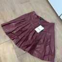 Bardot Faux Leather Pleat Skirt In Burgundy Photo 5