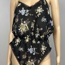 Petra Fashions Vintage  Teddy Bodysuit Lingerie Size Large Sheer Black Floral USA Photo 0