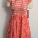 Gal Meets Glam NWT  Gathered and Ruffled Fit and Flare Dress Size 8 Orange & Pink Photo 0