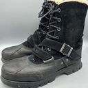 Polo  Ralph Lauren Tavin Rollover Black Leather  Shearling Boots Mens 9.5 D Photo 0