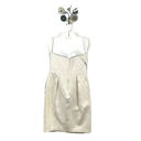 Shoshanna  Dress Size 2 Ivory Gold Stripe Strapless Sheath Cocktail Party Pockets Photo 3