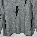 ee:some  Super Soft Lightening Bolt Long Sleeve Sweater Gray Women’s S / M Photo 6