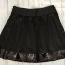 Studio Y Women's STUDIO‎ Y Solid Black Satin & Sequin A-line Skirt, Cotton Blend Sz:S NWT Photo 0