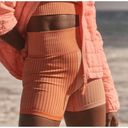 Free People  Movement Orange Happiness Runs Striped Rib Colorblock Bike Shorts Photo 2