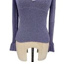 Alice McCALL  Metallic Knit Love Letters Knit Metallic Top Sweater Purple Size XS Photo 3