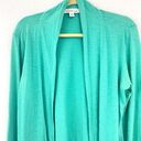 Coldwater Creek  Women's Open Front Green Cotton Cardigan Size M Photo 2