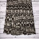 Lane Bryant  NWT 28 Brown & Ivory Print Sequin Bead Embellished Tiered Maxi Skirt Photo 2