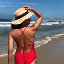 Abercrombie & Fitch  Strappy Front one Piece Red Swimsuit bikini Photo 2