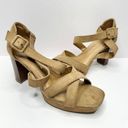 Anne Klein  Sandals Womens Size 8.5 Tan Crossover Block Heel Square Open Toe Heel Photo 3