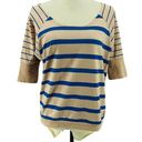 Volcom  Half Sleeve Striped Boat Neck Sweatshirt Womens Small Photo 0