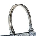 W By Worth  Leather Handbag Women's Snake Skin Texture Gray Blue Cream Photo 7