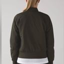 Lululemon  Non Stop Bomber Reversible Full Zipper Jacket Dark Olive Green Size 6 Photo 2