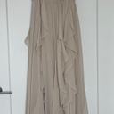 Vera Wang White by  Champagne Maxi Chiffon Halter Dress Photo 0