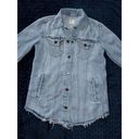 Gap  Women's Blue Denim Jacket Dark Wash Matte Distressed Size Xsmall Photo 1