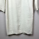 Vince  Snakeskin Jacquard Shift Dress Size 4 Ivory‎ 3/4 Sleeve Pockets Lined Photo 12