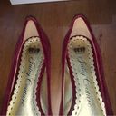 Juicy Couture Retro  Pam & Gela Maroon Velvet Open-Toed Ballet Flats Photo 3