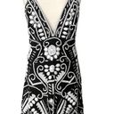 Alexis  Jerza Black and White Stone Embellished Embroidered Beaded Mini Dress Photo 1