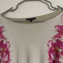 Lafayette 148 NWOT cream tan floral spring sweater Size L Photo 2