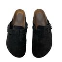 Birkenstock  Boston Black 41 Suede Slip On Clog unisex M 8/8.5- W 10/10.5 Photo 3