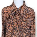 Lafayette 148  New York Diana Shirt Leopard Print Tie Front Long Sleeve Blouse Photo 2
