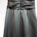 David's Bridal David’s bridal size 2 black satin long pencil skirt gown has V-neck Photo 7