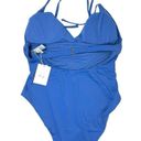 ANDIE Swim Size XL The Lagos One Piece Swimsuit In Blue Halter Neck Deep V NEW Photo 3