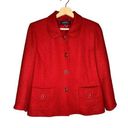 Kasper  Vintage Tweed Blazer Red Gold Hardware Fancy Buttons Size 10p Photo 0