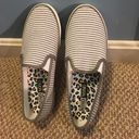 XOXO Slip On Canvas Sneakers Gray & White Stripes-9M Photo 0