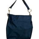 JPK PARIS 75 Black Nylon Hobo Leather Strap Purse Bag Tote Chunky Gold Hardwear Photo 0