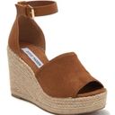 Steve Madden  Josey Sandals Women's Size 8 Brown Wedges Espadrille Ankle Strap Photo 0