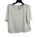 Dalia Collection Dalia White Short Sleeve Dot Blouse Size Medium Photo 0