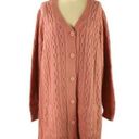 Denim & Co  D & Co Button Front Pink Duster Tunic Cardigan Sweater 1X Photo 1