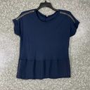 Juicy Couture  Navy Blue Chiffon Peplum Rhinestone Top - Size XS - Cap Sleeve Photo 0