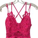 Main Strip  Eyelet Lace Criss Cross Tank Top Pink Size Small Photo 3