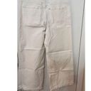 & Denim Women's High Waist Raw Cut Wide Leg Crop Pants White Light Wash Size 31 Photo 6