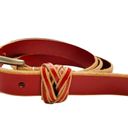 Nautica Red Leather Ladies Thin Belt Photo 0