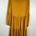 Cynthia Rowley Golden Yellow Tiered Long Sleeve Jersey Stretch Knit Dress XS Photo 4