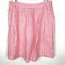 Brooks Brothers  Womens Linen Pleated A-Line Skirt Pink White Stripe Size 10 Photo 1