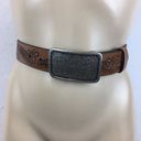 Faded Glory  Brown Leather Floral Leaf Embossed Print Chunky Western Belt S/M Photo 6