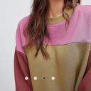 BLANK NYC  Boozy Rainbow block color crew neck long-sleeved sweatshirt L Photo 6