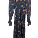 Paige  Promenade Silk Wrap Dress Black Floral Size Small Hi Low Hem Photo 2